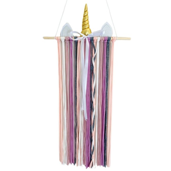 Unbranded Other - Shabby Chic Unicorn Hair Bow Clip Headband Holder Organizer Accessory Storage